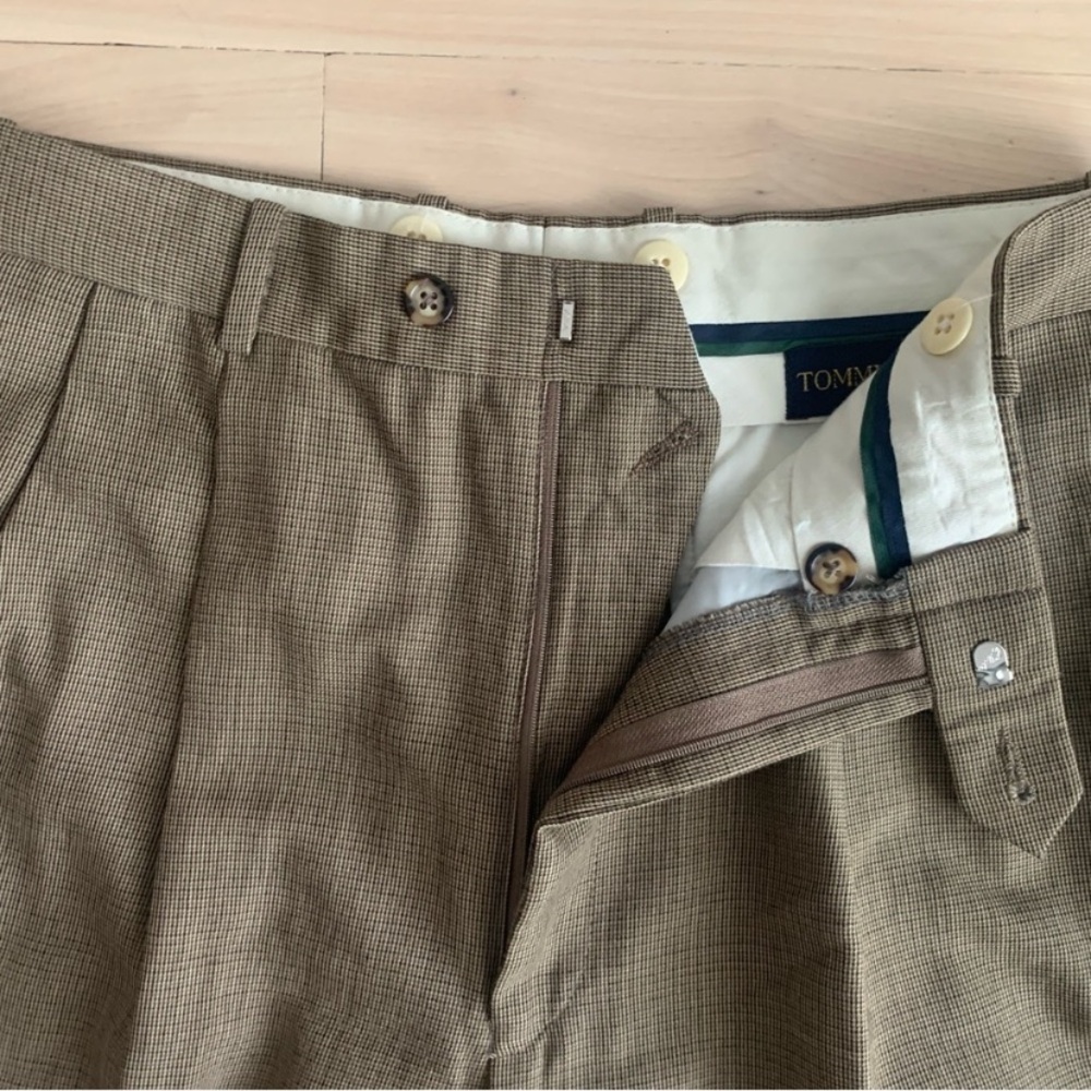TOMMY HILFIGER Vintage - Pleated Tweed Trousers | Preppy Tailored Pants - Picture 4 of 14